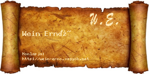 Wein Ernő névjegykártya